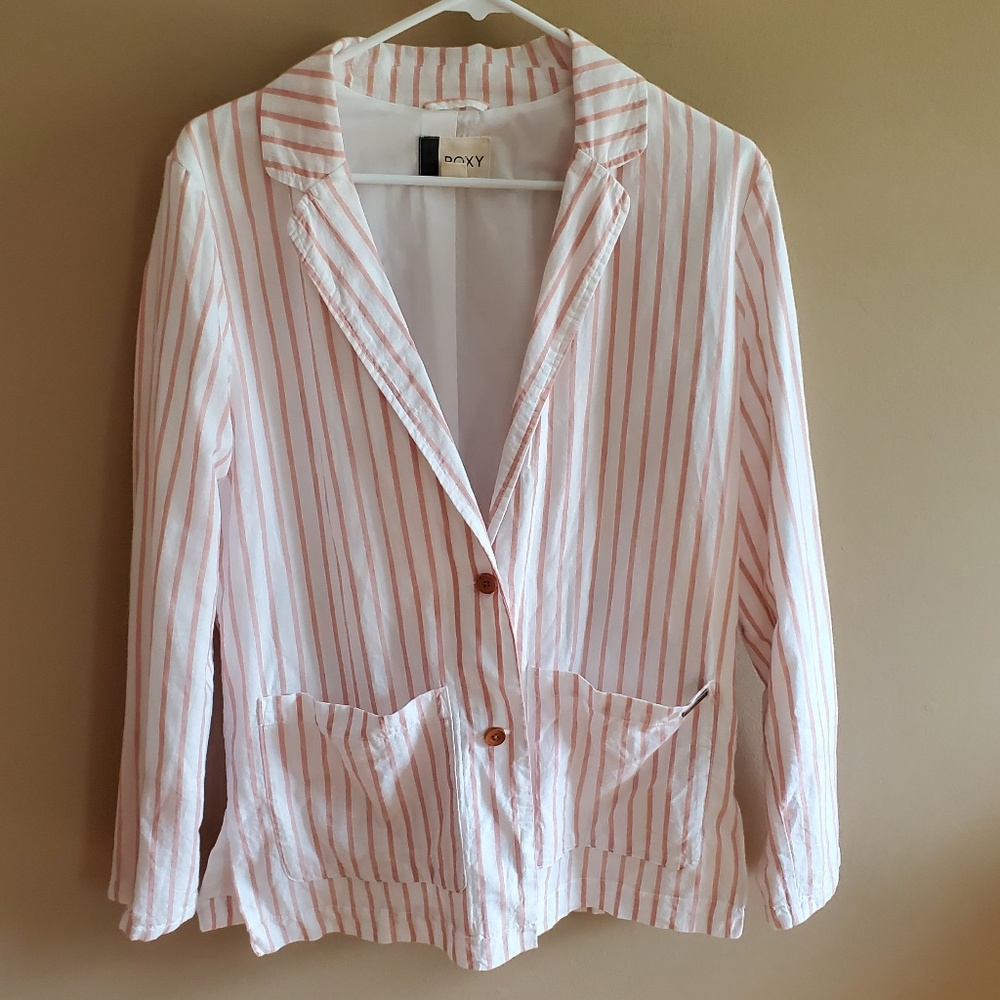 Oversize Roxy Blazer Pink & white Sz S